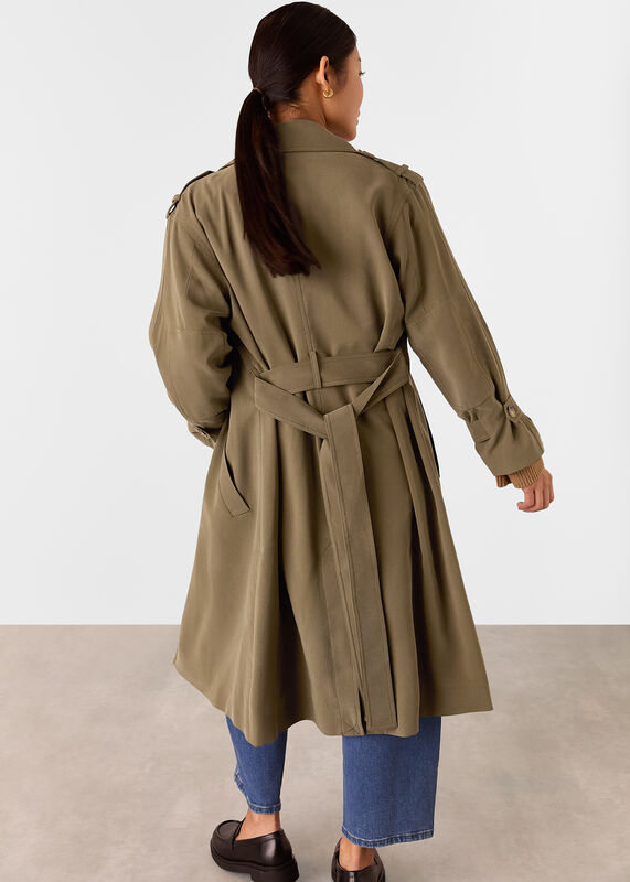 Khaki Petite Riley Trench Coat
