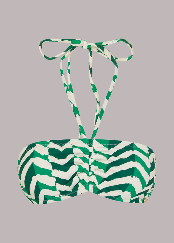 Chevron Ruched Bikini Top