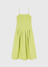 Linen Blend Waisted Midi Dress