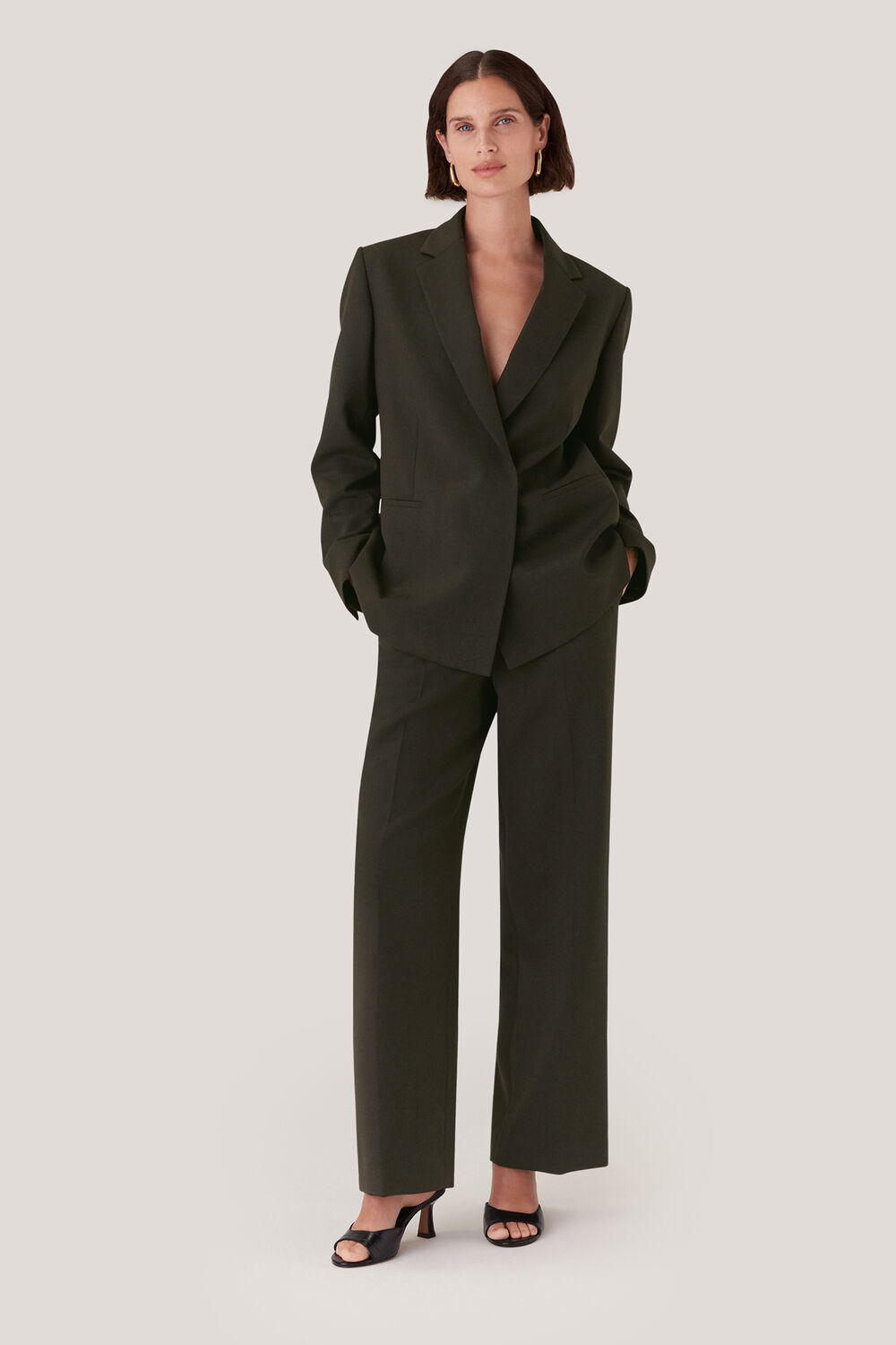 Dark Green Natalie Wool Blend Trouser
