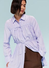 Drawcord Cut Out Back Shirt