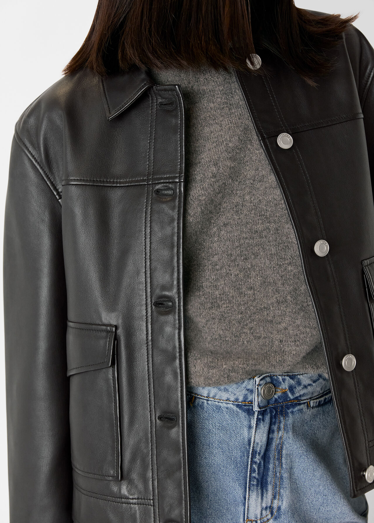 Natia Leather Western Jacket