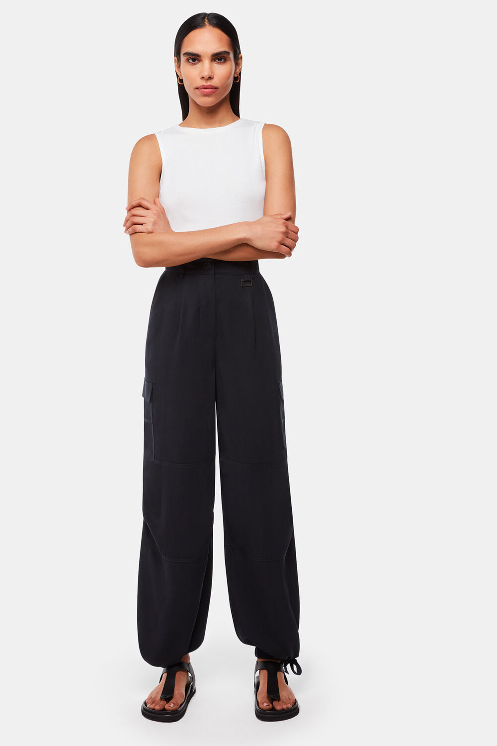 Navy Grace Luxe Cargo Pant