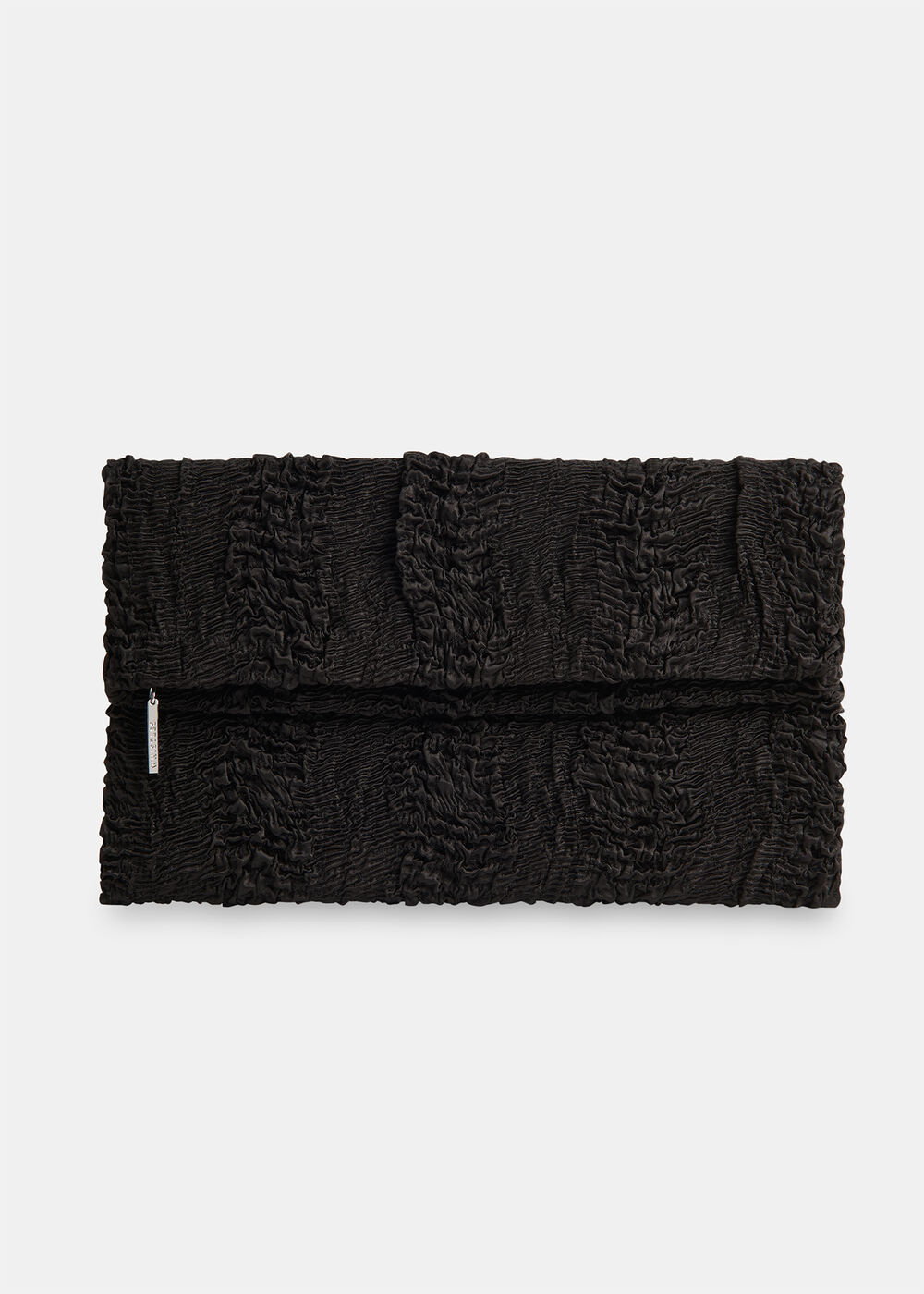 Joy Satin Ruched Zip Clutch