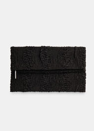 Joy Satin Ruched Zip Clutch