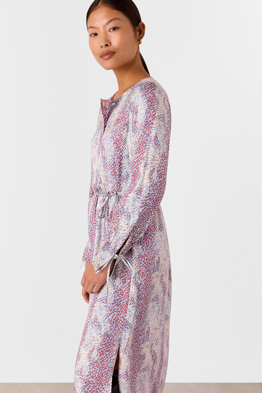 Multicolour Petite Mottled Snake Print Midi Dress