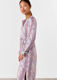 Petite Mottled Snake Print Midi Dress