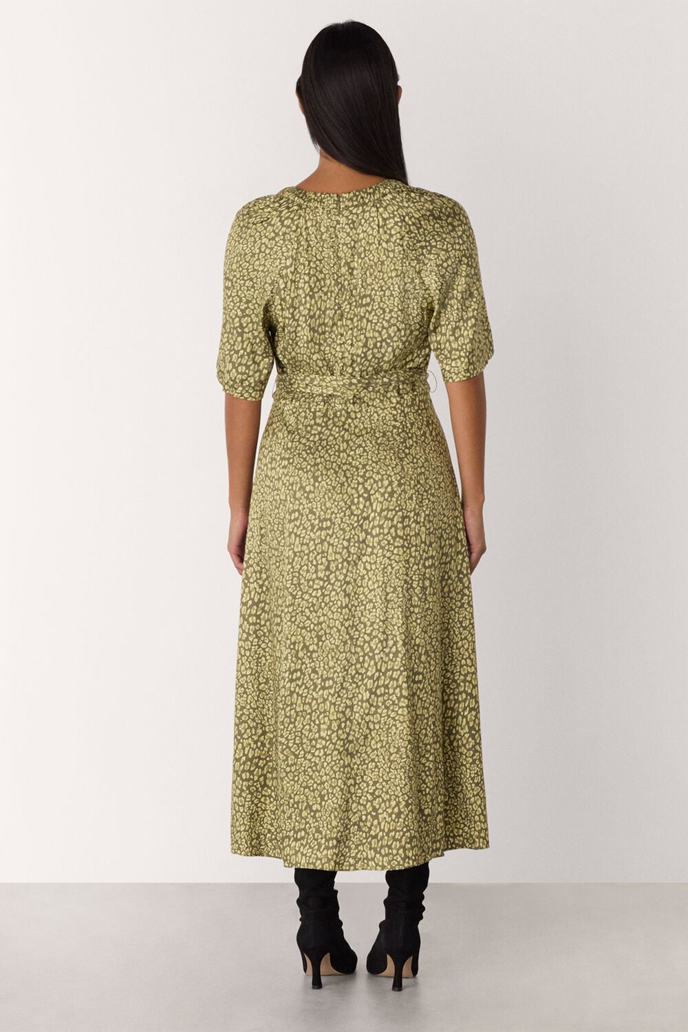 Petite Leopard Viscose Midi Dress