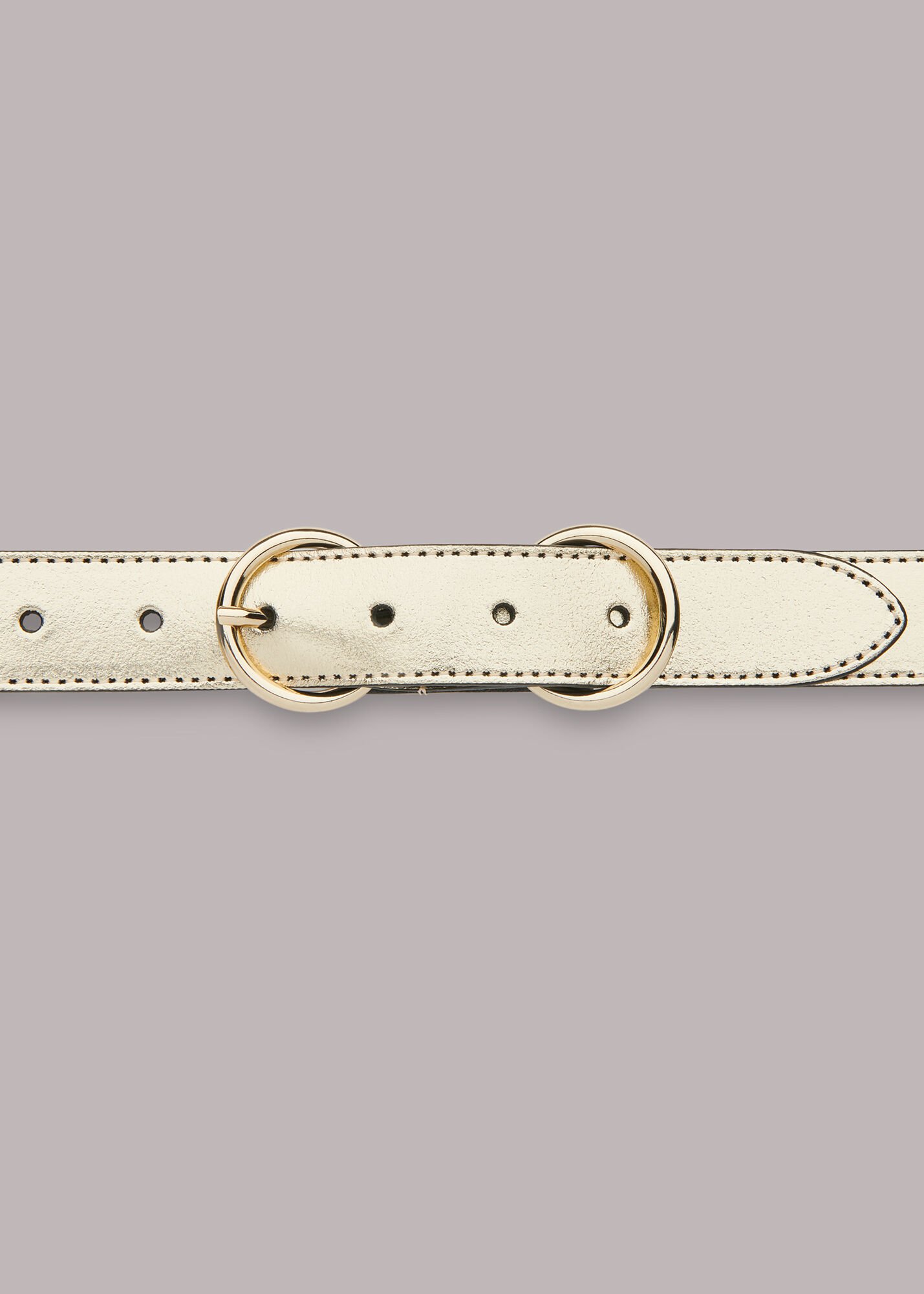 Pewter Double Ring Buckle Belt WHISTLES