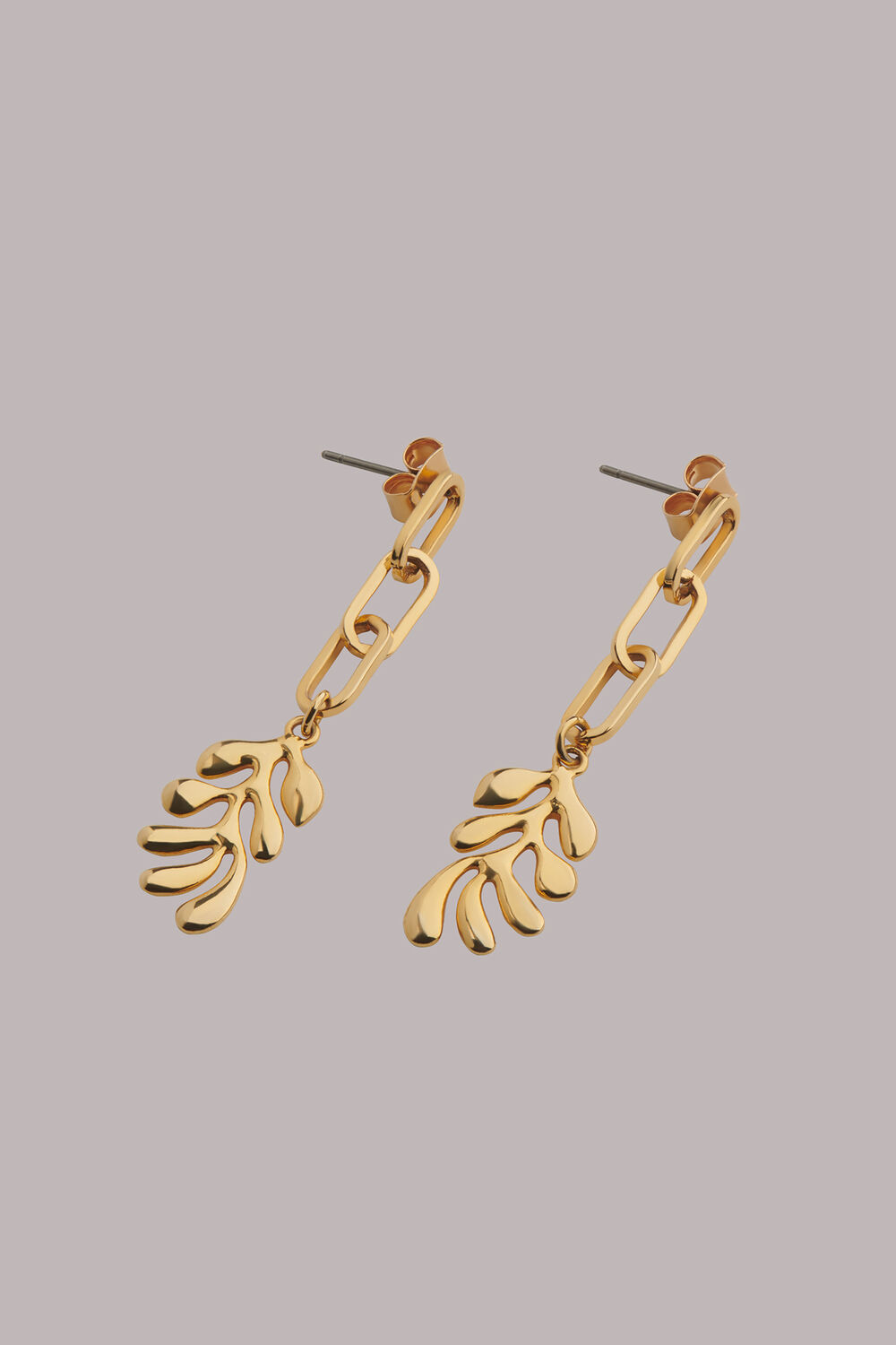 Leaf Chain Drop Earring