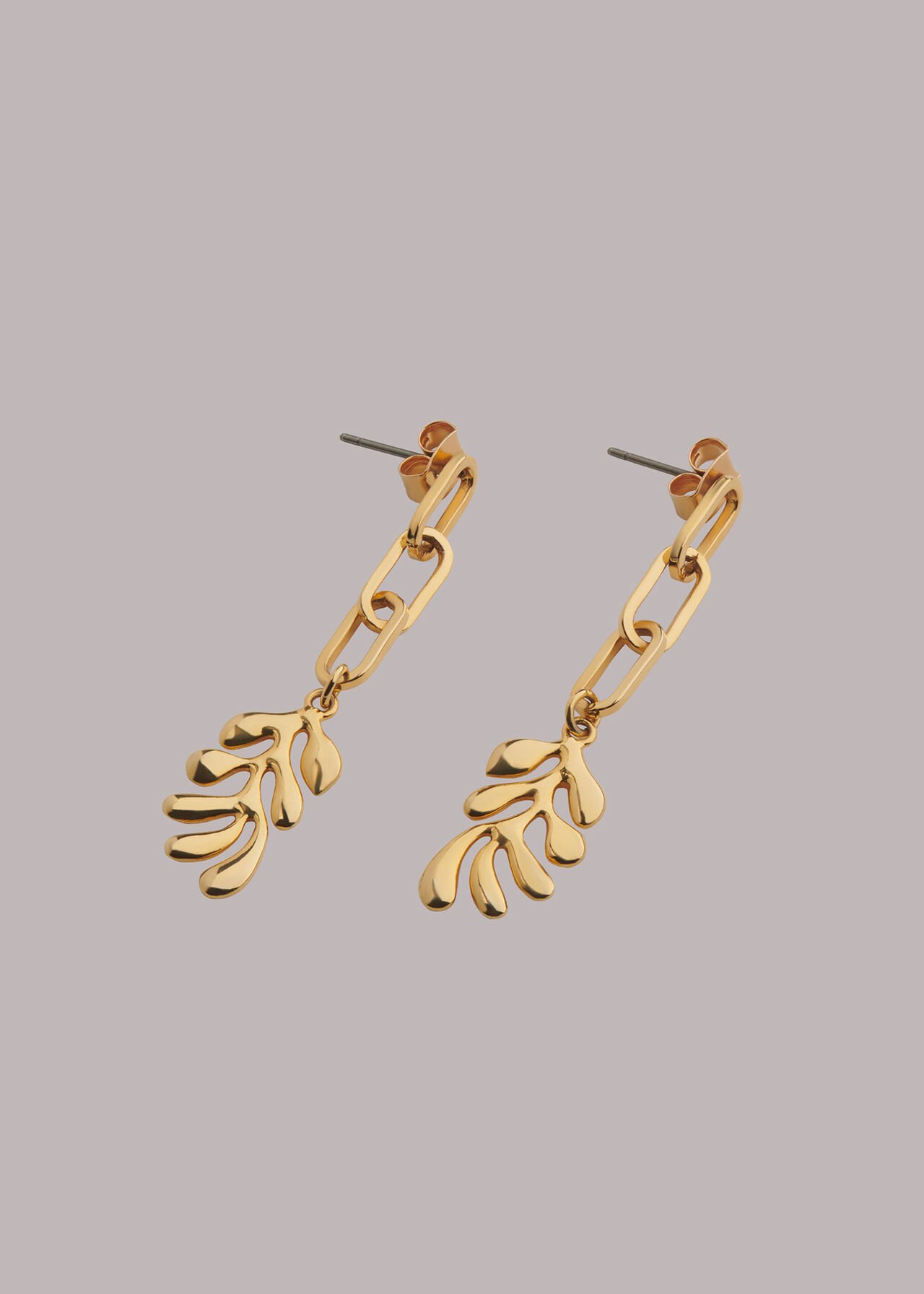 Leaf Chain Drop Earring