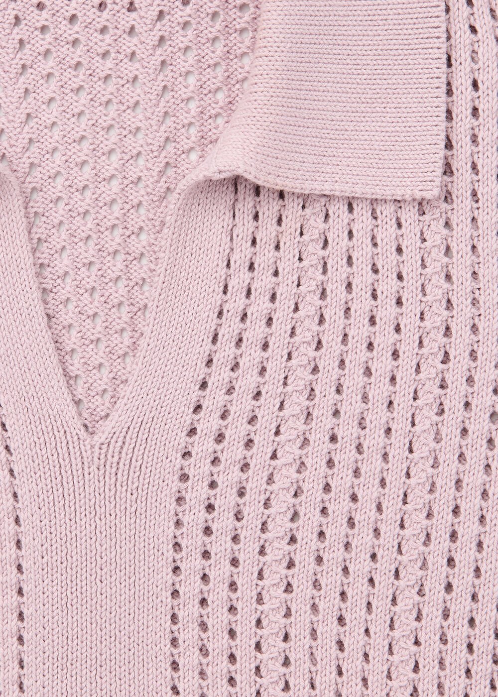 Pointelle Collar Detail Knit