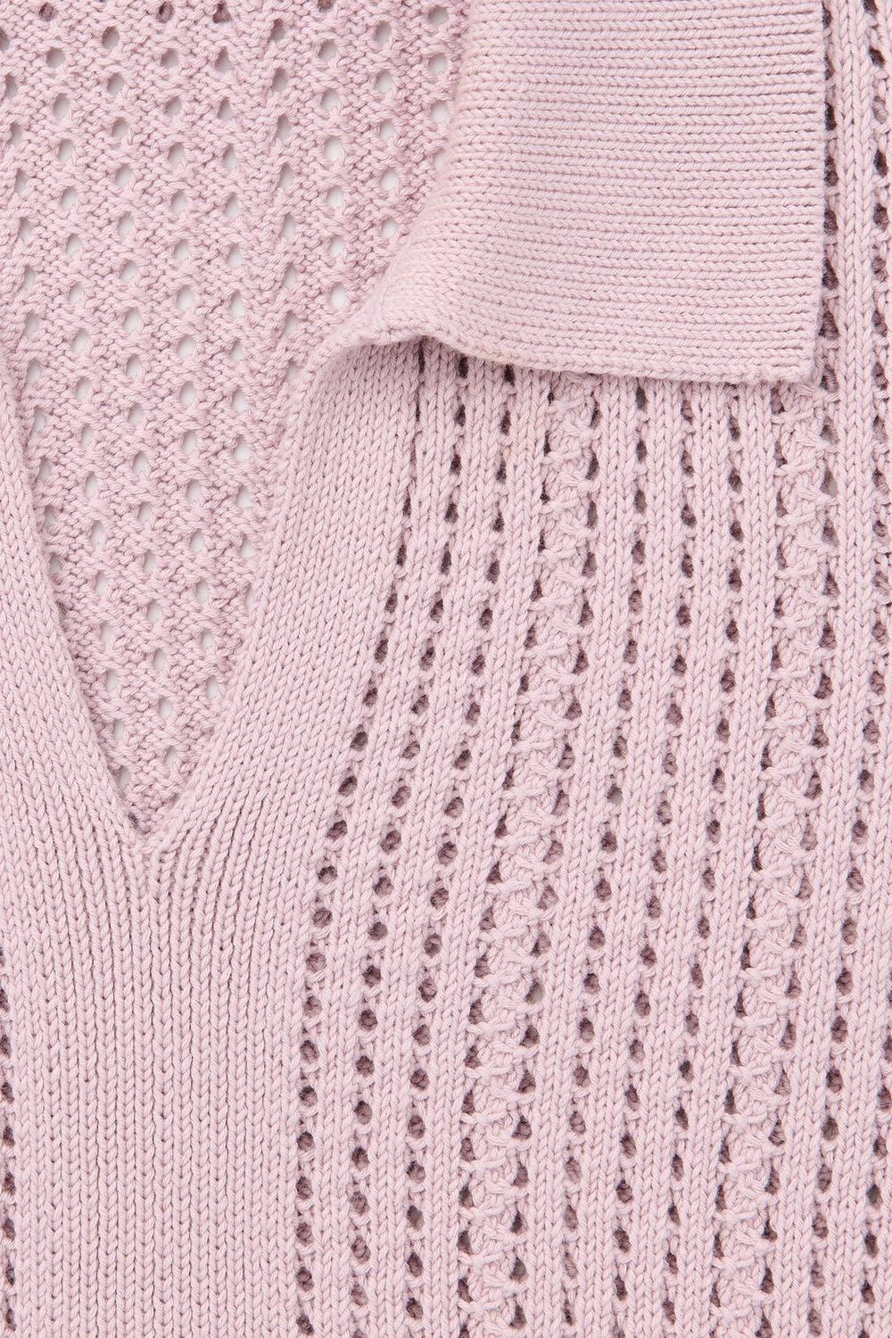 Pointelle Collar Detail Knit