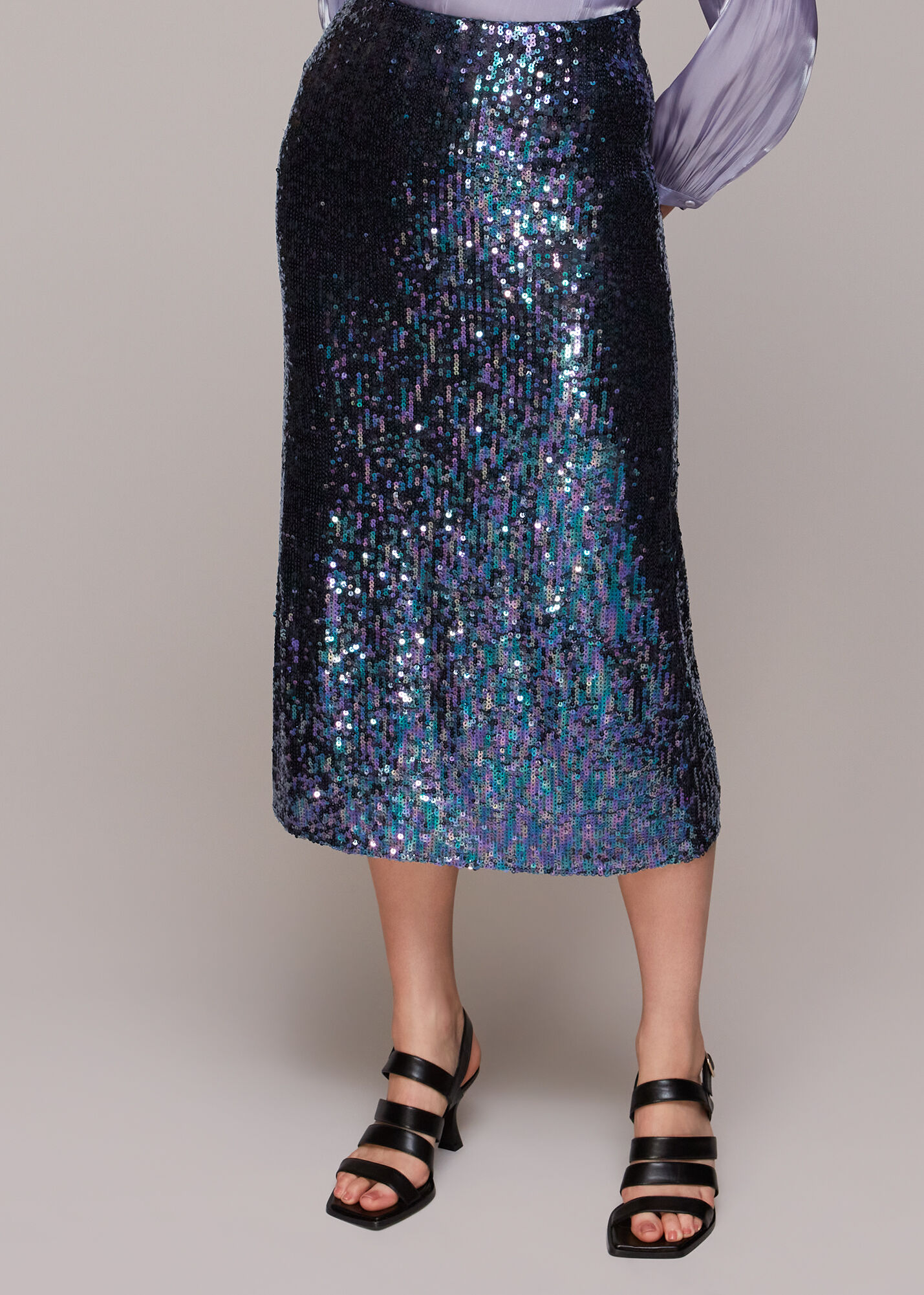 Whistles black new arrivals sequin skirt