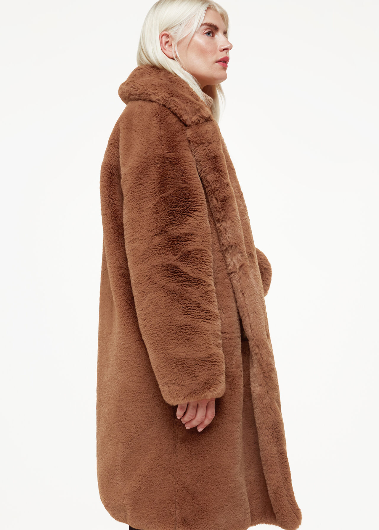 Petite Teddy Faux Fur Coat