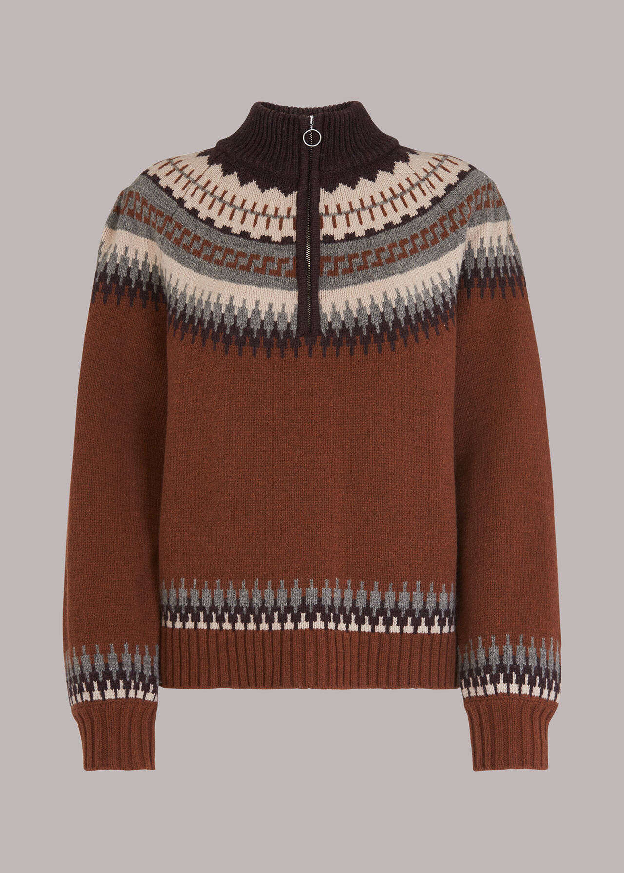 Fairisle Zip Sweater