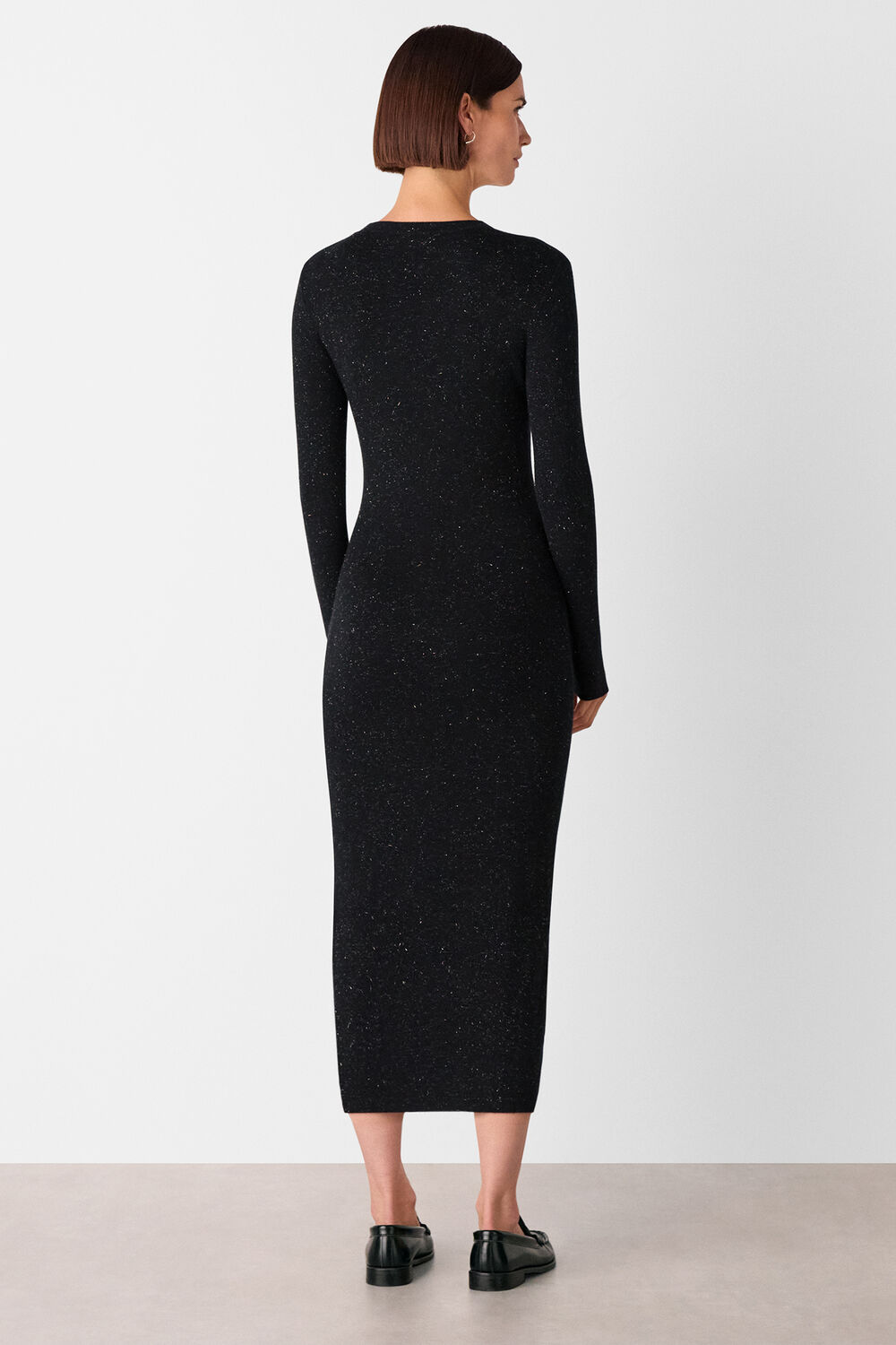 Black Annie Sparkle Knit Sweater Dress