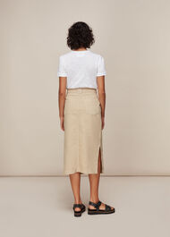 Utility Denim Skirt Stone