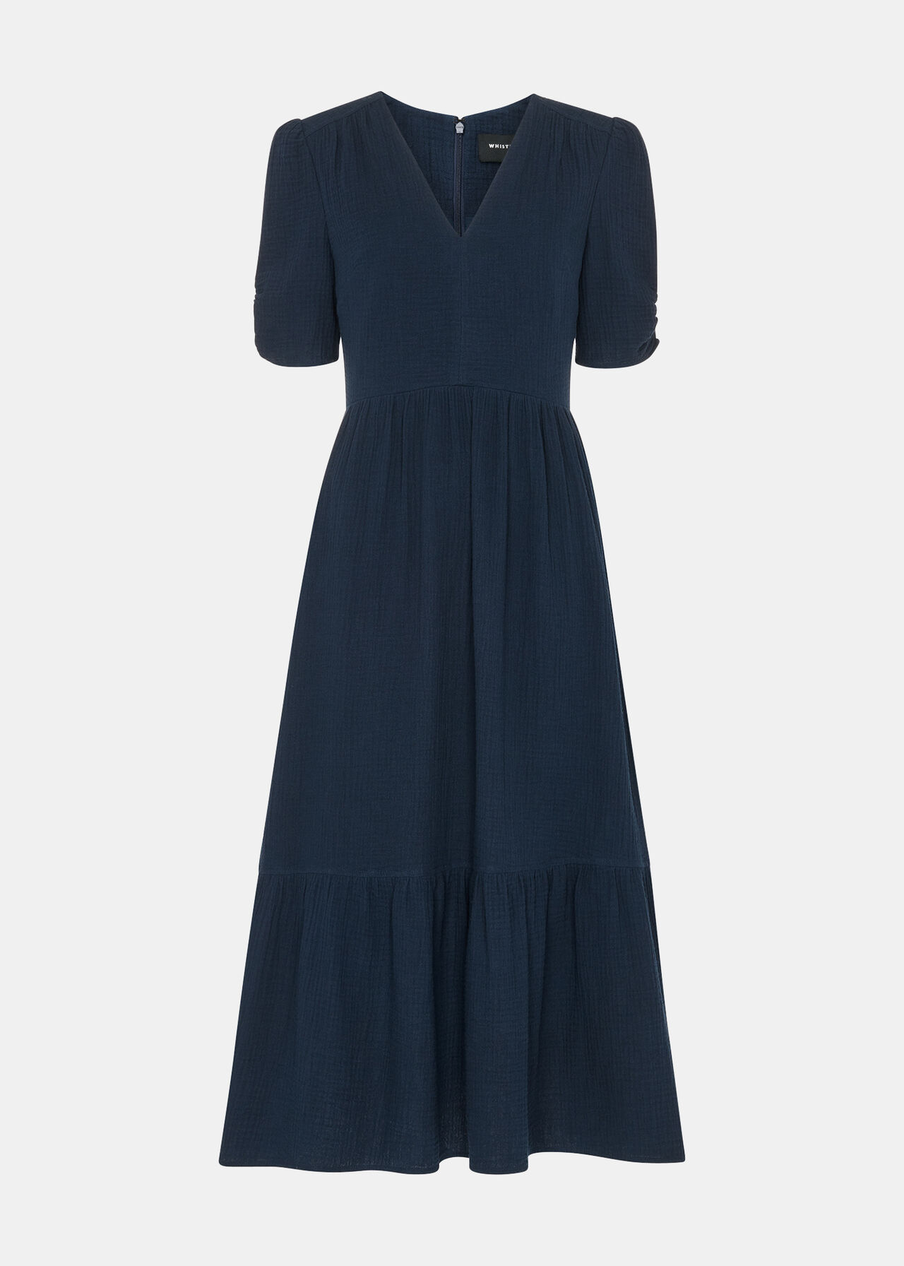 Textured Cotton Midi Dress