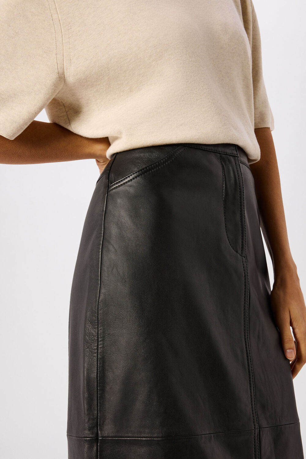 Jamie Leather Midi Skirt