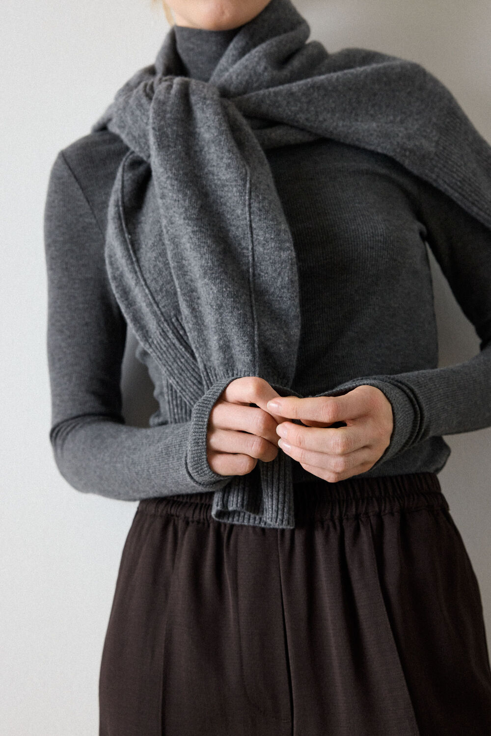 Dark Grey Essential Ribbed Polo