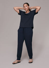 Cut Out Back Relaxed T-shirt Navy