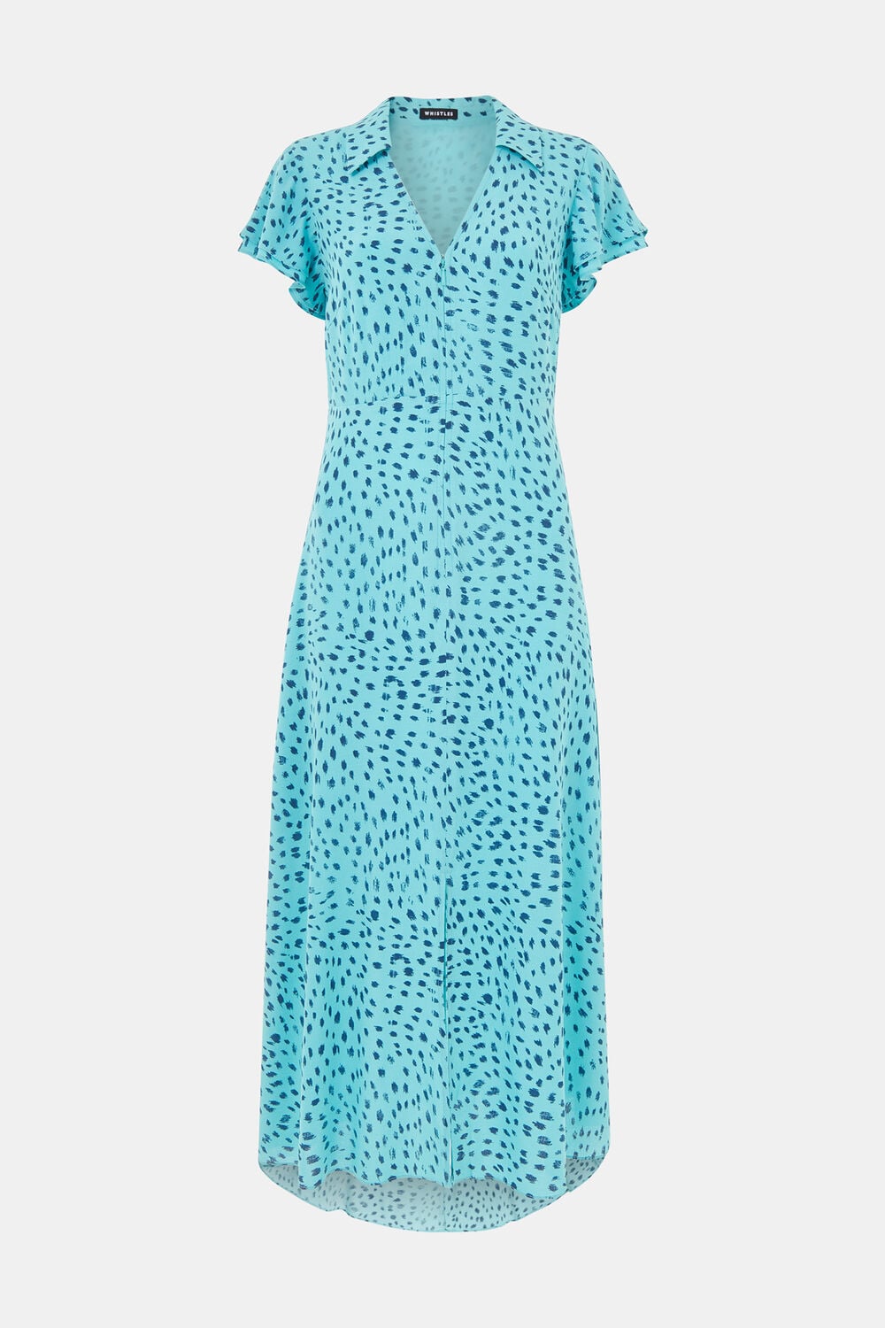 Blue Nina Speckled Spot Midi Dress