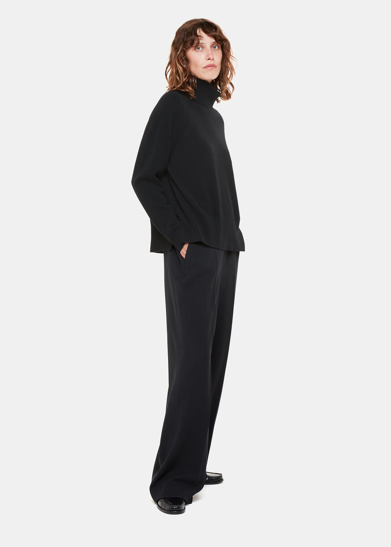 Black Cashmere Roll Neck Jumper WHISTLES