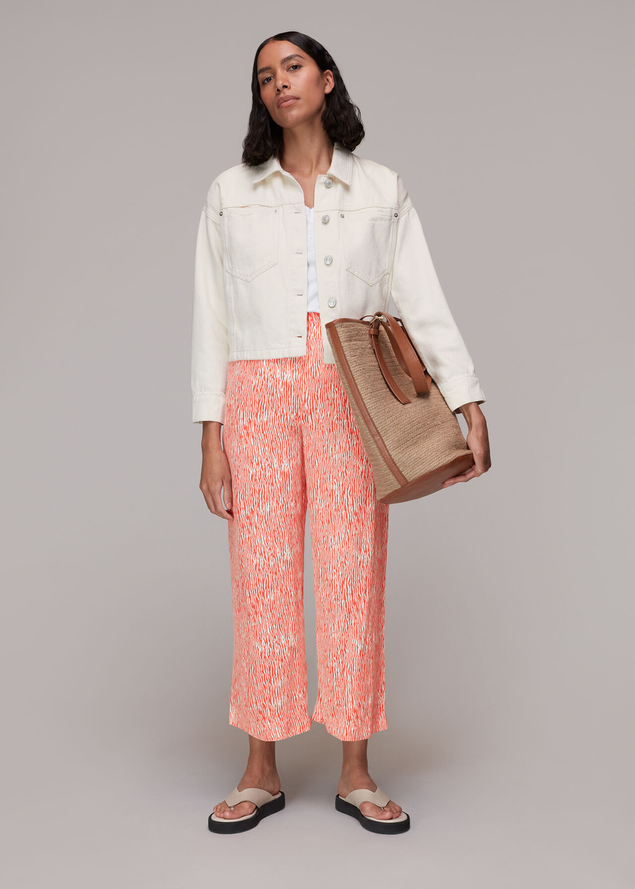 Red/Multi Woodland Animal Print Trouser | WHISTLES |