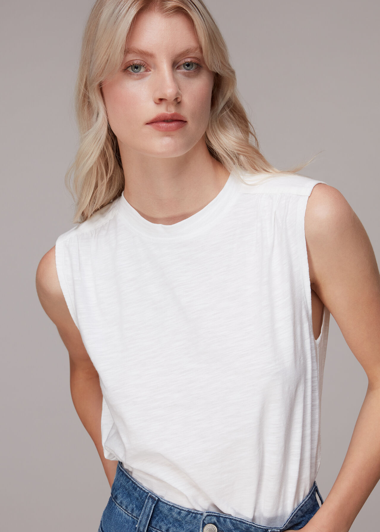 Gathered Shoulder Tank