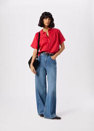 Gathered Linen Shirt