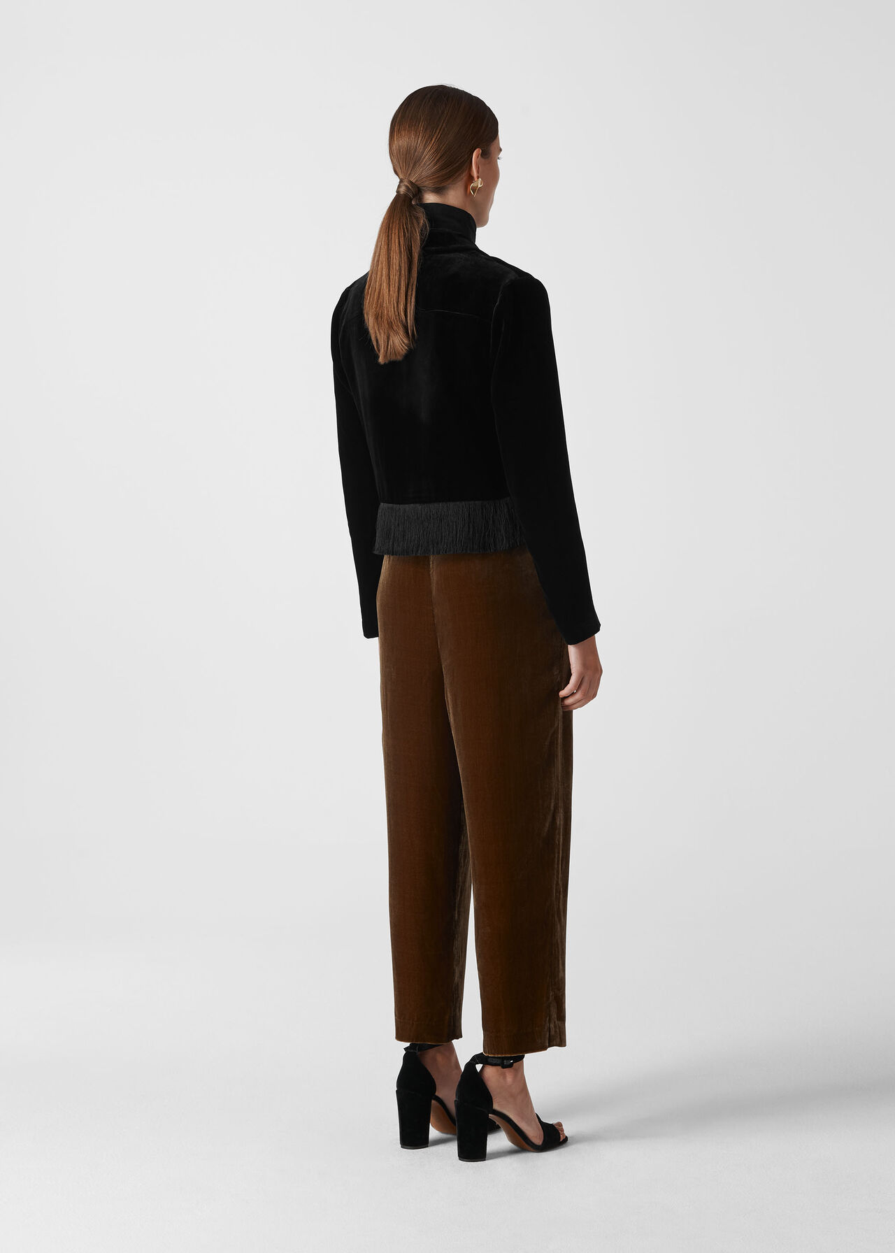 Black Camilla Tassel Velvet Jacket WHISTLES