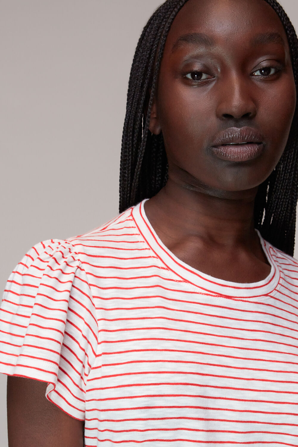 Cotton Frill Stripe T Shirt