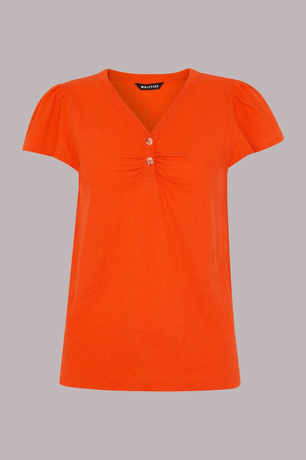 Cada Button Linen Mix Tee