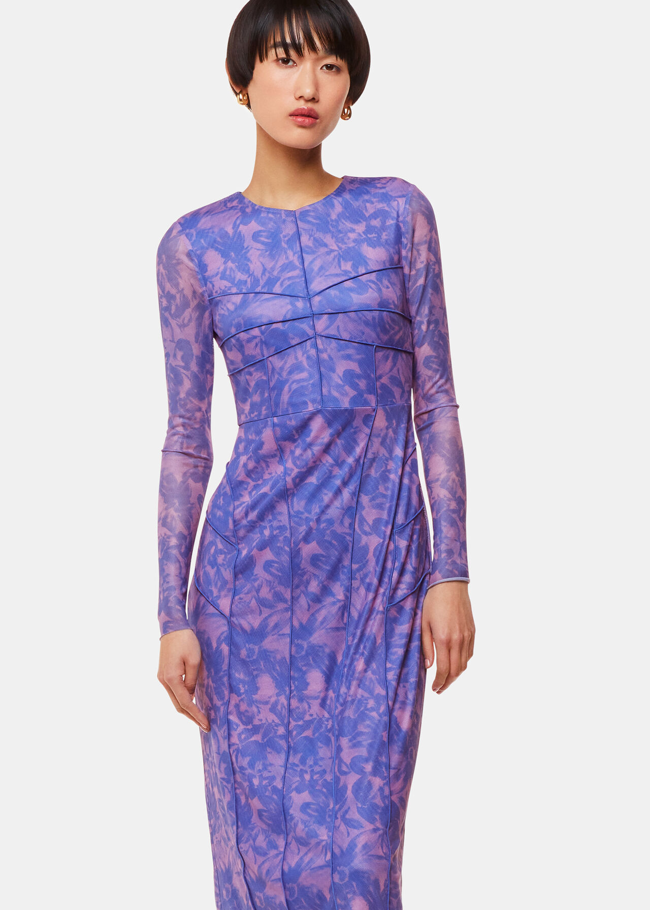 Etched Bouquet Mesh Dress