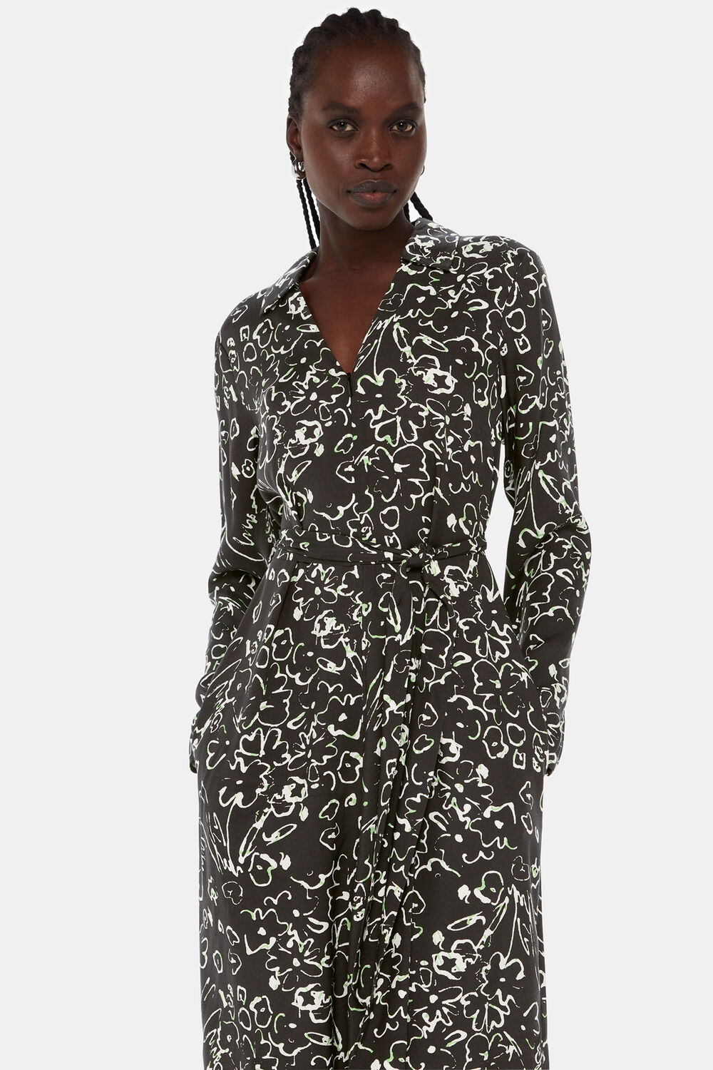 Scribble Bouquet Midi Dress