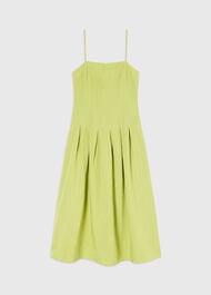 Linen Blend Waisted Midi Dress