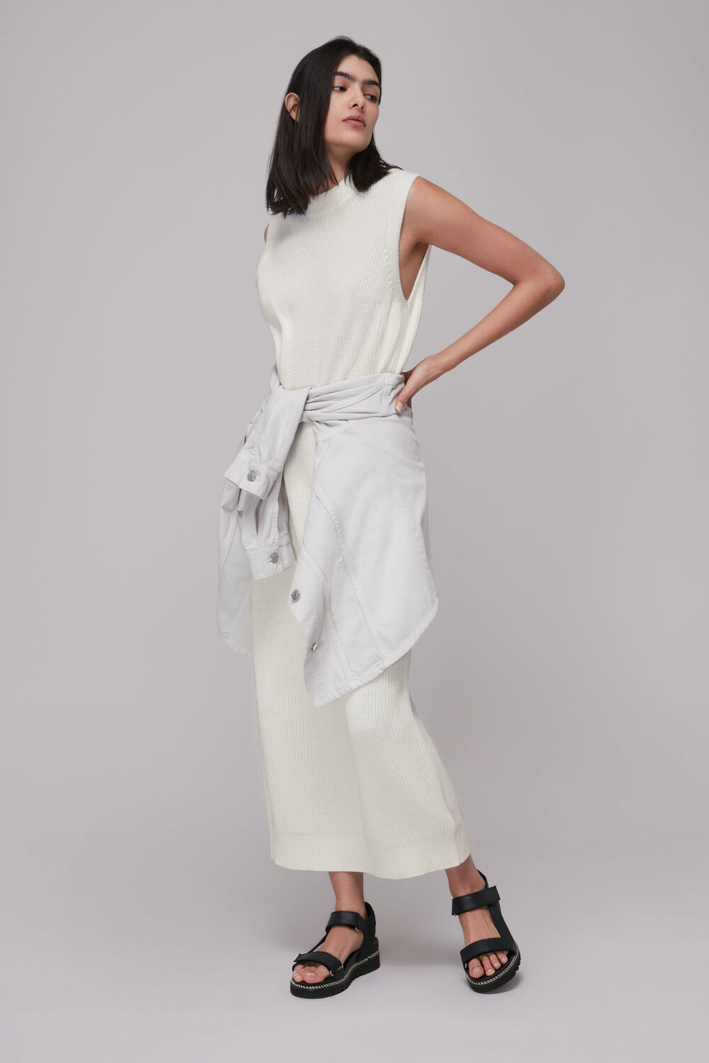 Round Neck Knitted Midi Dress