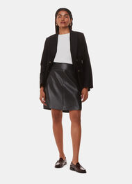 Petite Leather A Line Skirt