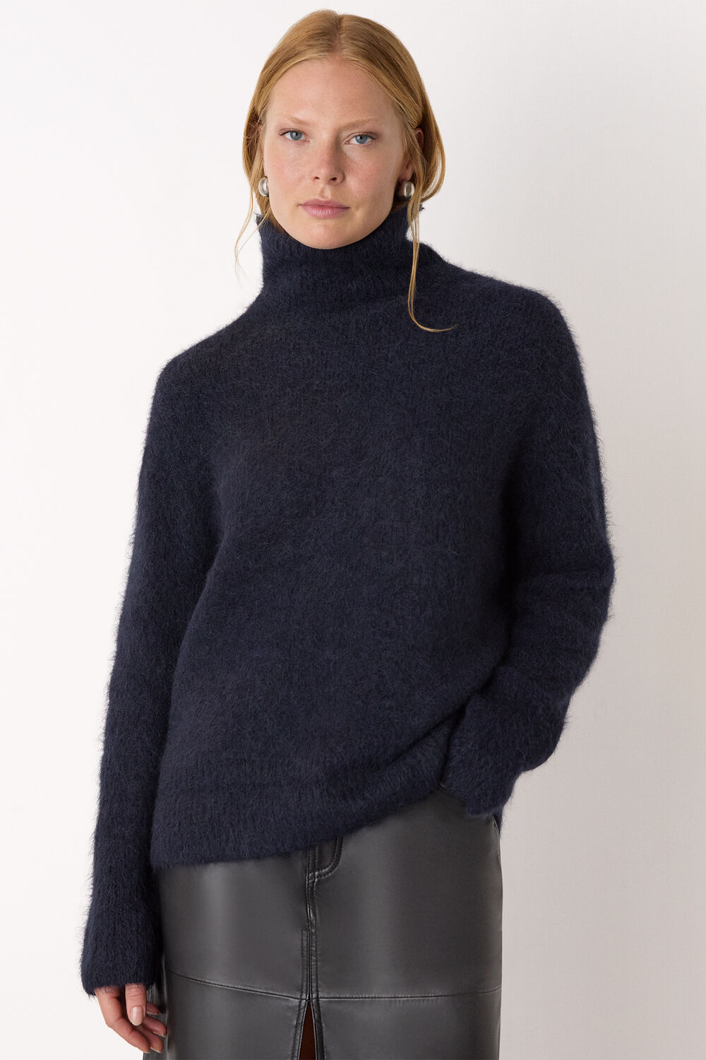Alpaca Blend Funnel Knit