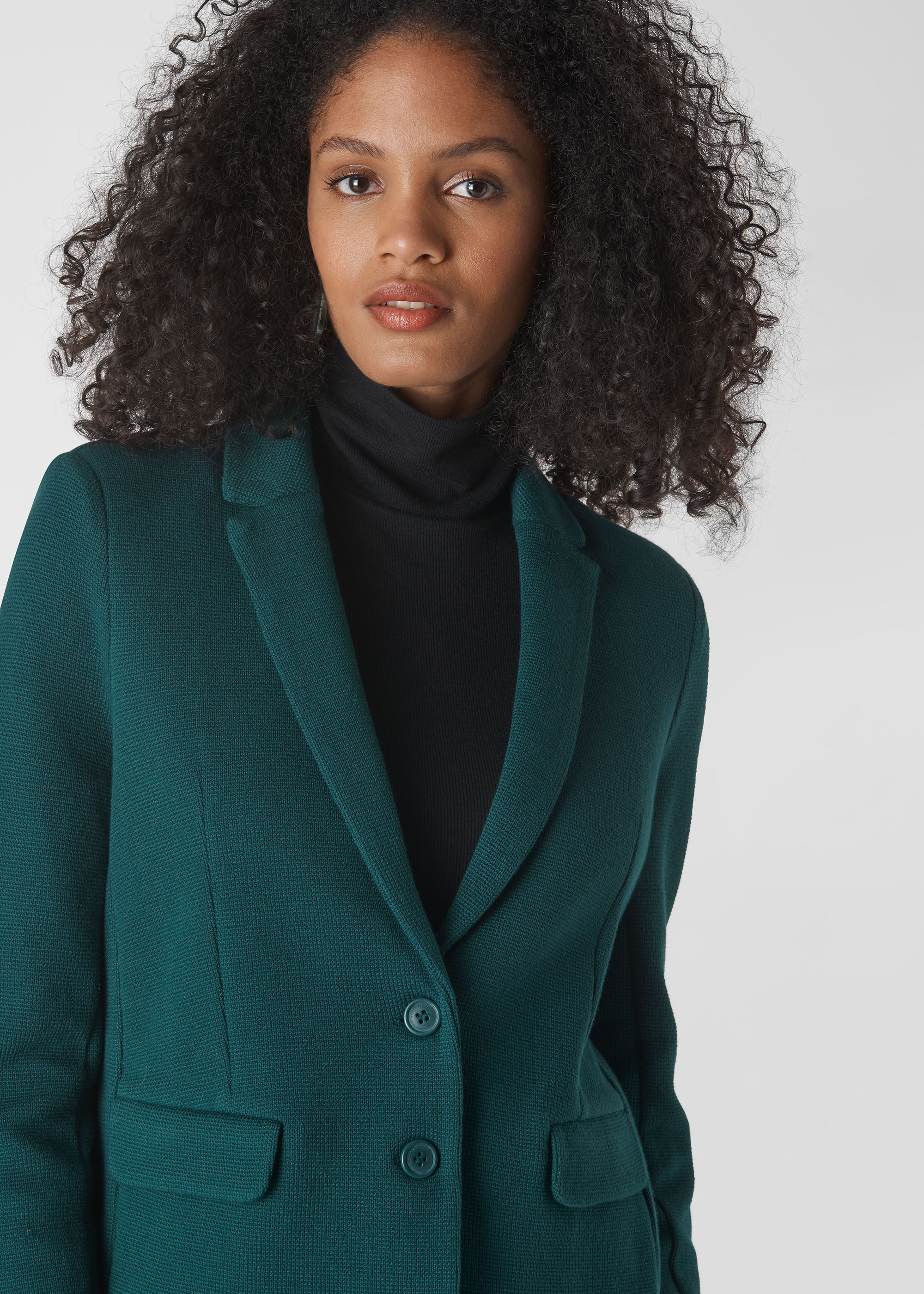 Whistles slim jersey jacket green on sale