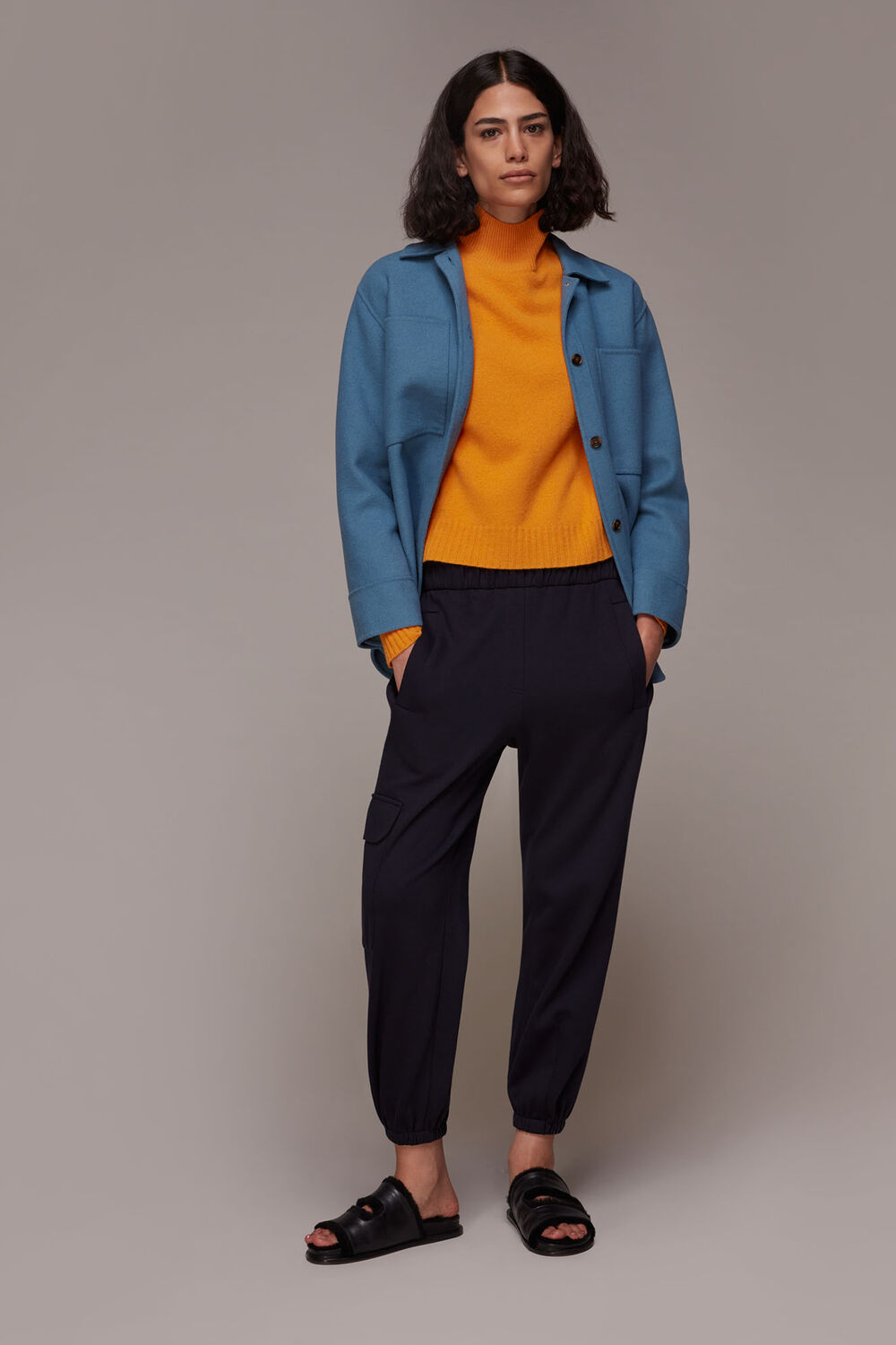 Wool Split Funnel Neck Jumper