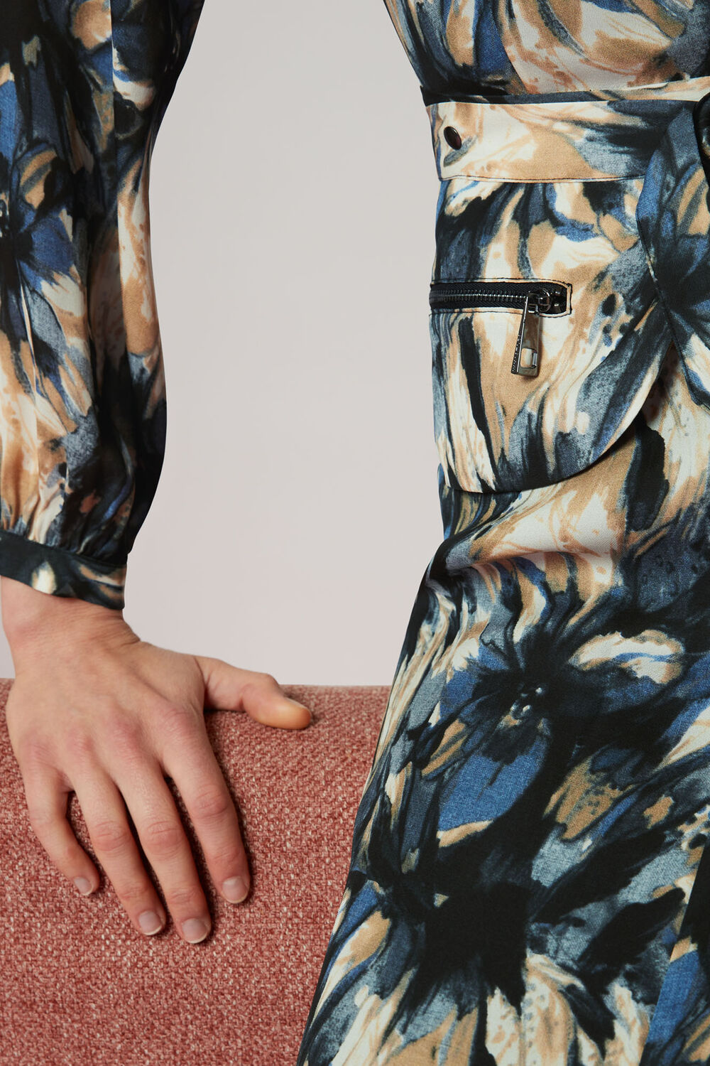 Storm Floral Silk Belted Dress