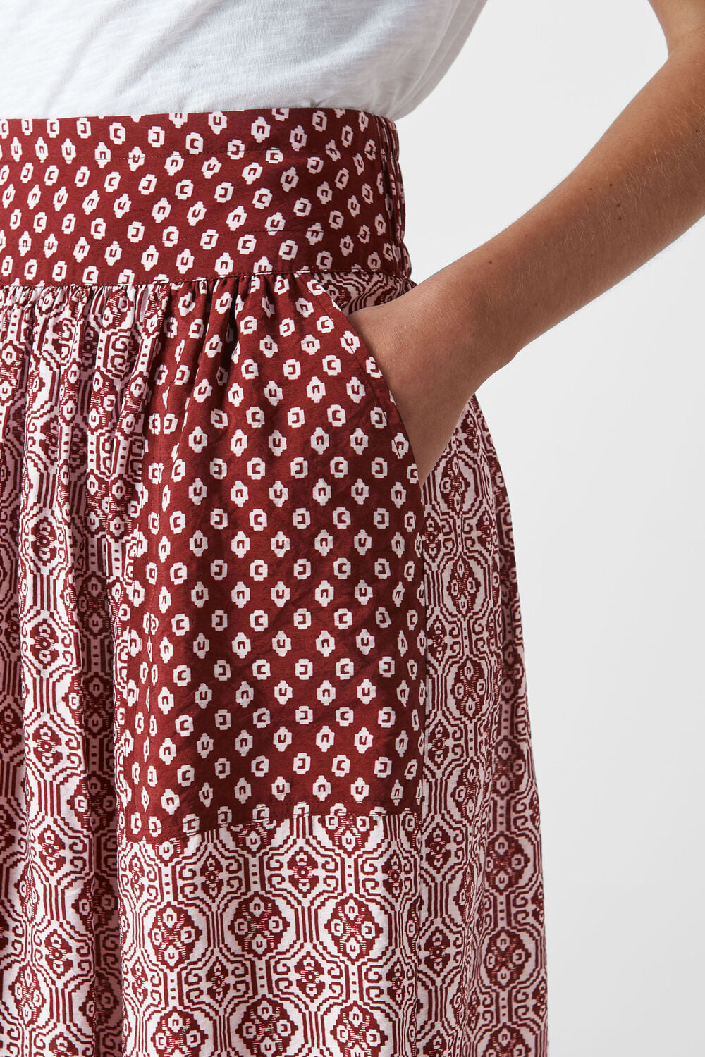 Woodblock Print Skirt Multicolour