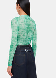 Brushwork Print Mesh Jersey