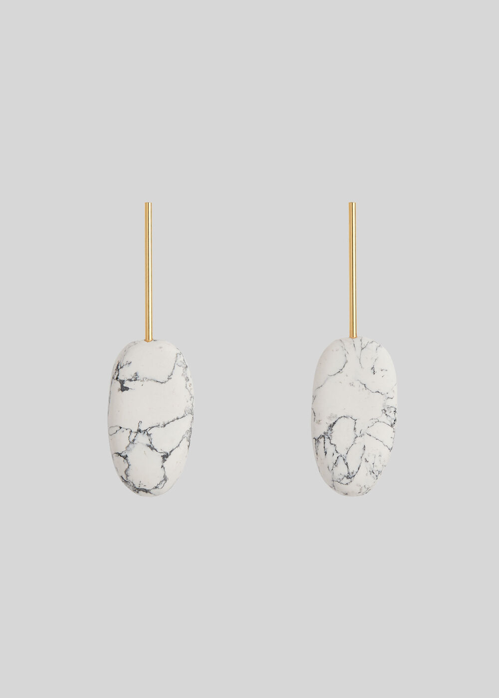 Pebble Drop Earring White