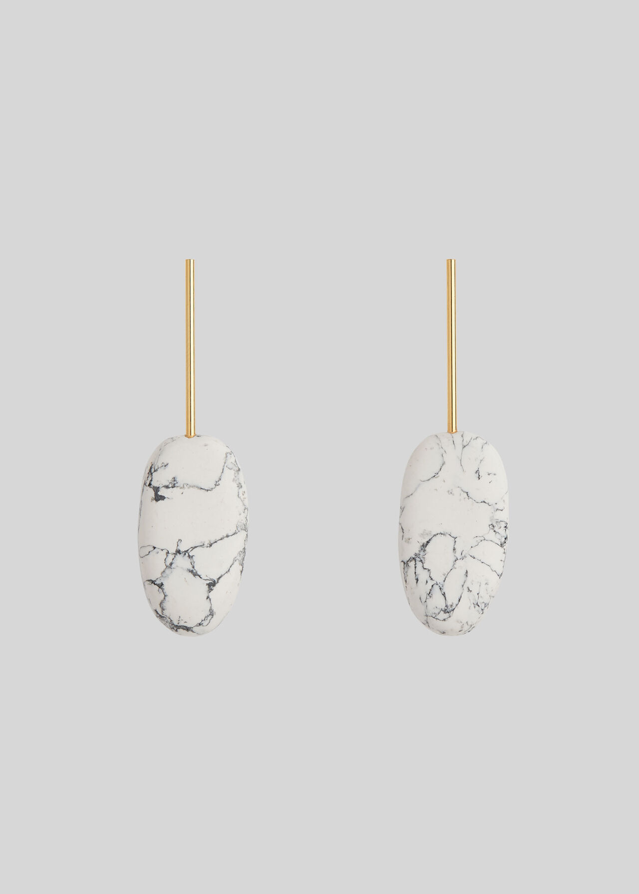 Pebble Drop Earring White