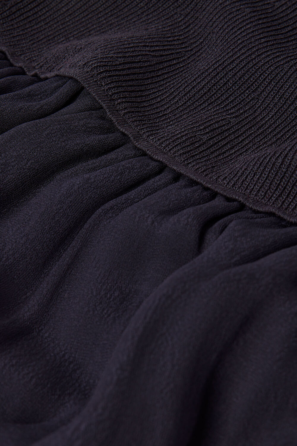 Navy Knitted 2in1 Bubble Hem Dress