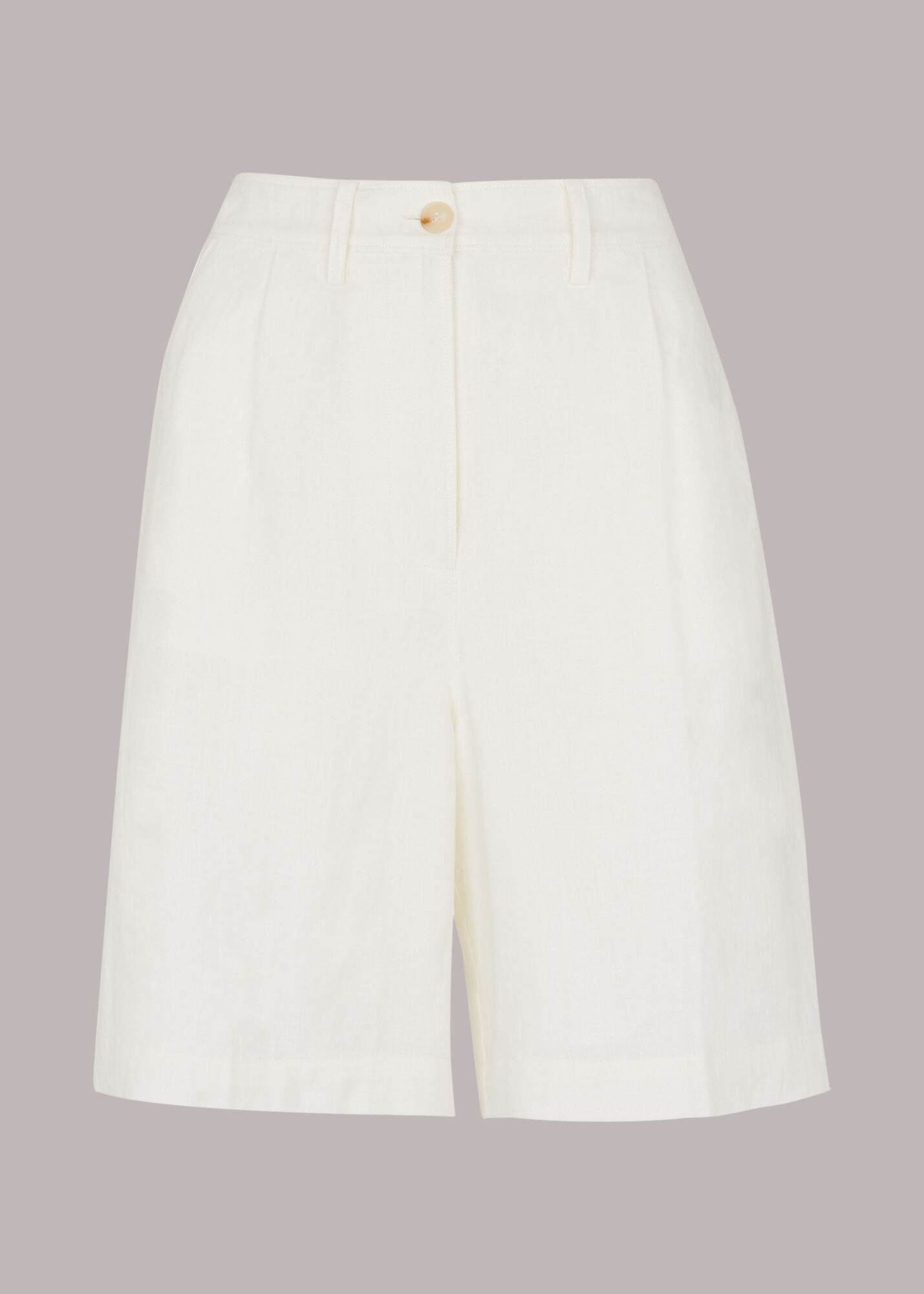 White Tailored Linen Bermuda Shorts WHISTLES