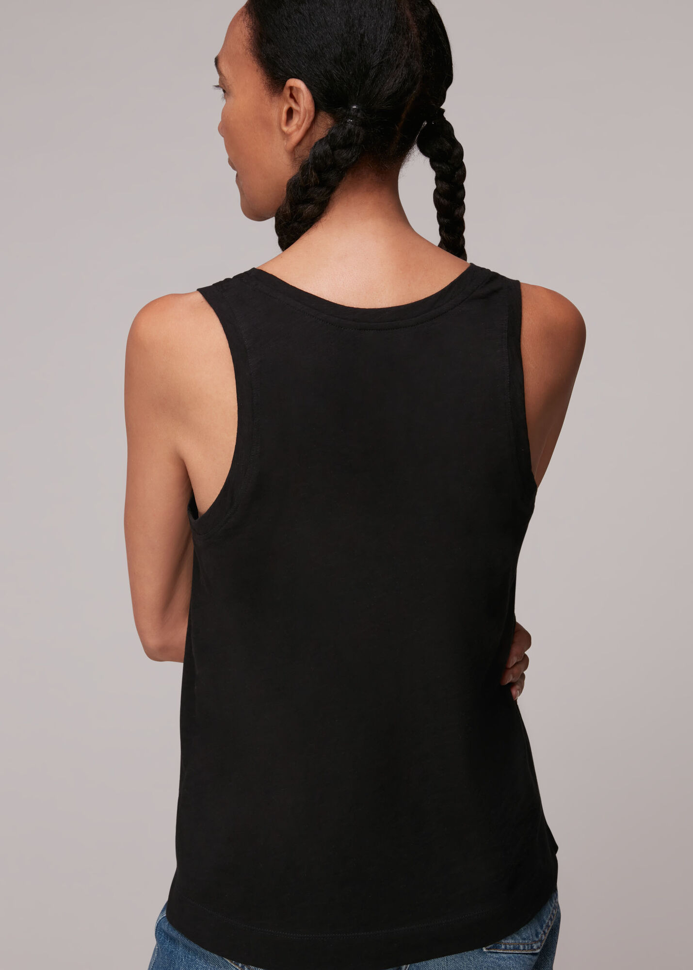 Black Easy Basic Vest Top WHISTLES Whistles US